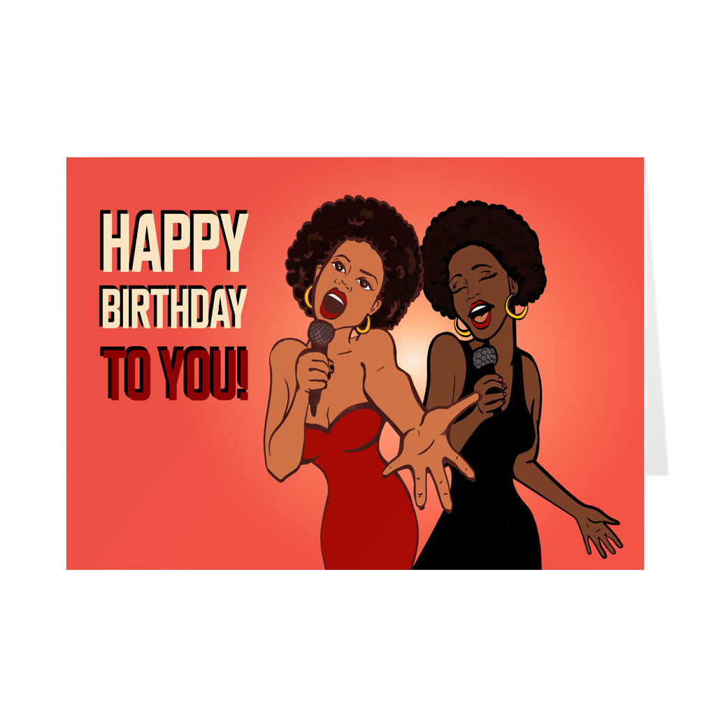 Singing Black Singing - African American Birthday Greeting Cards – Black Stationery